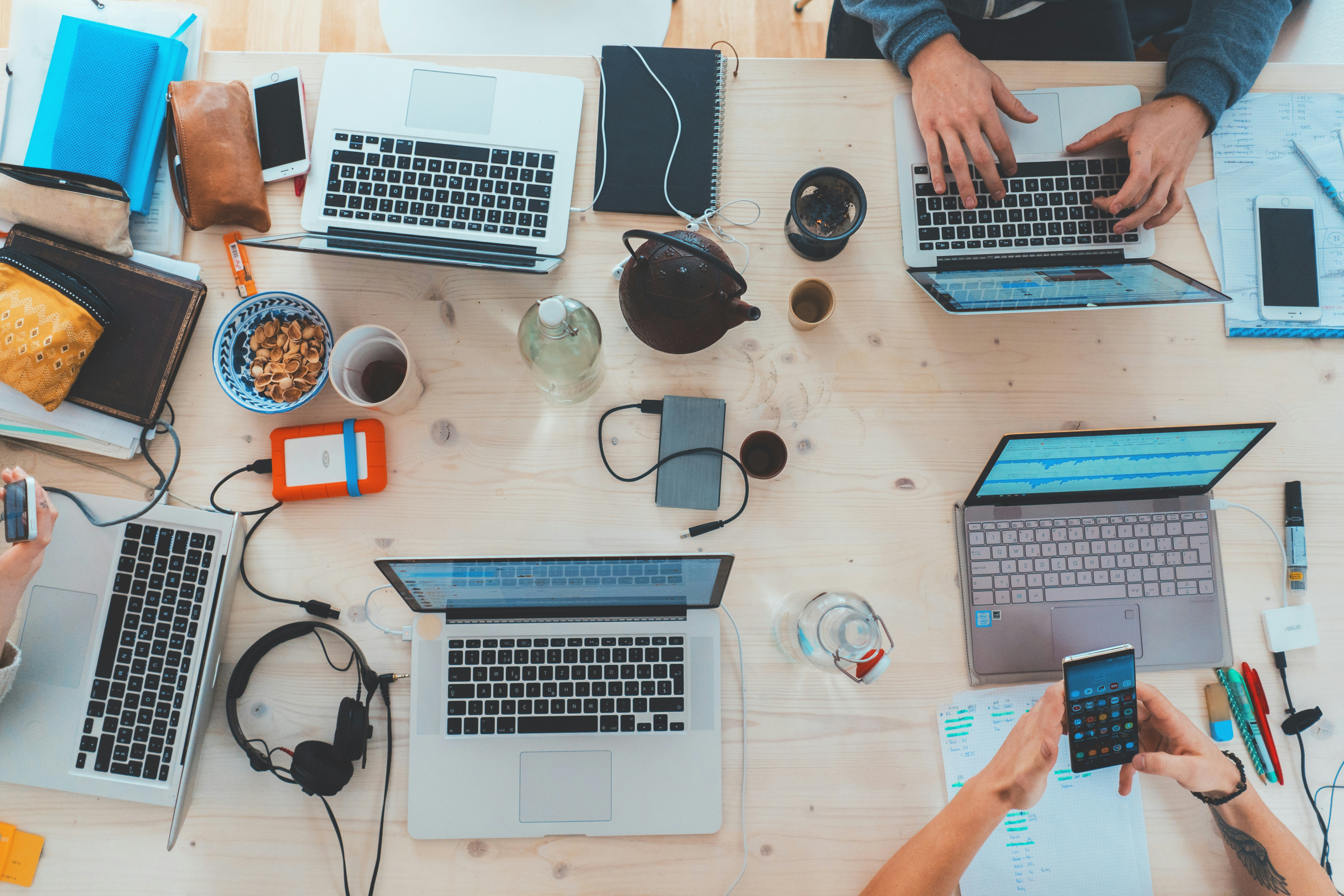 Team working together on AI projects